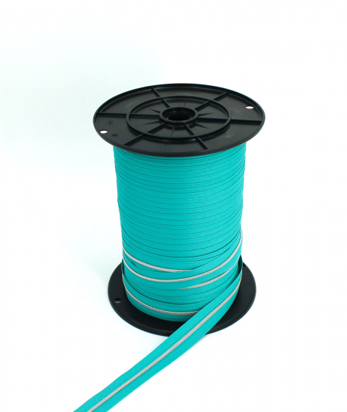 Endlosreißverschluss metallisiert schmal mint/ silber (1m)